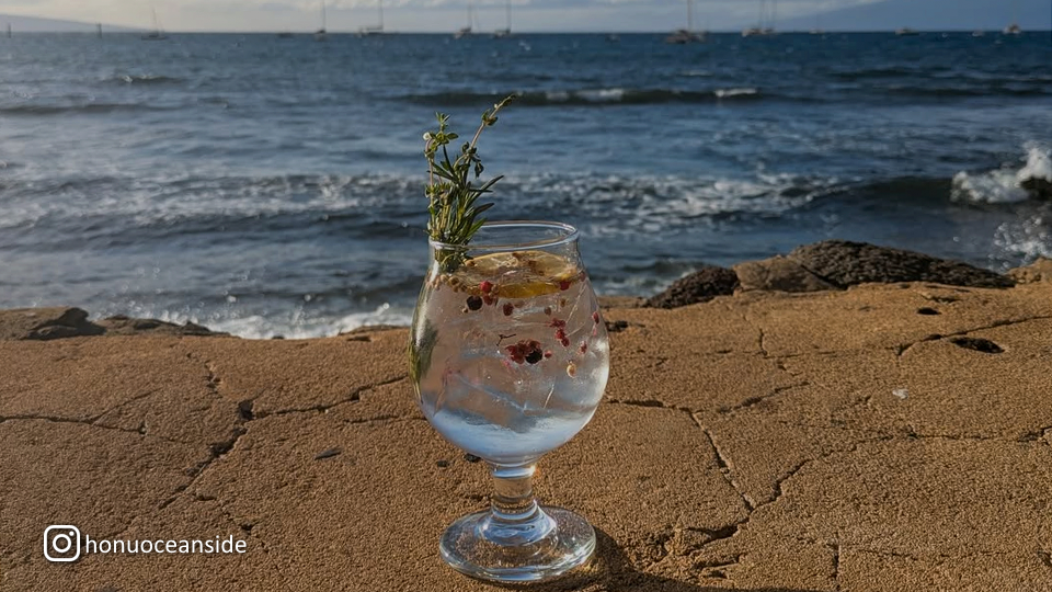 Spanish Gin and Tonic with Maui Ocean Views at Honu Oceanside