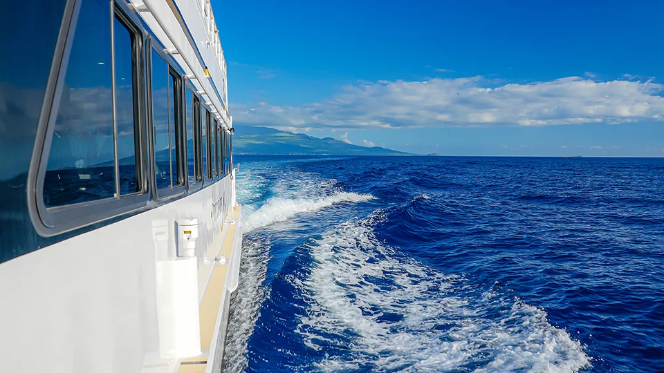 View from the Side of Pride of Maui 'Elua as it Sails away from Molokini