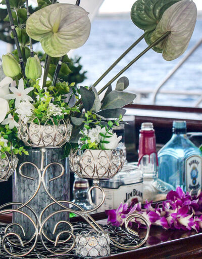 Floral Decorations on a Pride of Maui Private Charter
