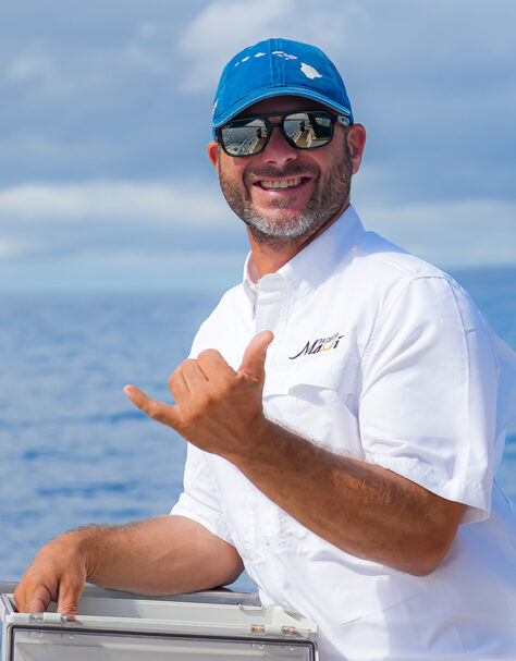 Captain giving a shaka aboard Pride of Maui